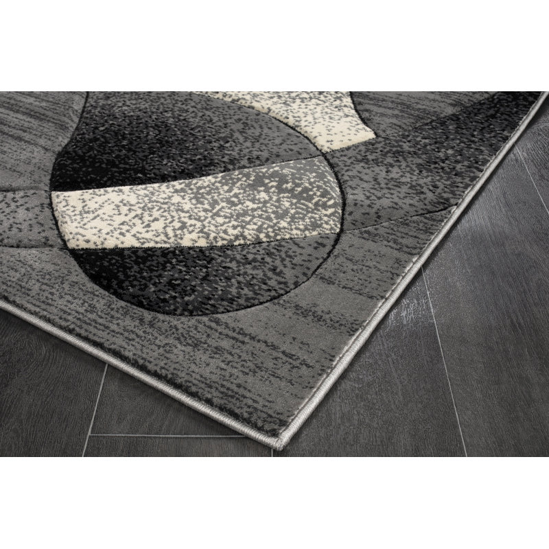 Wrought Studio Nekizia Abstract Gray Area Rug Wayfair